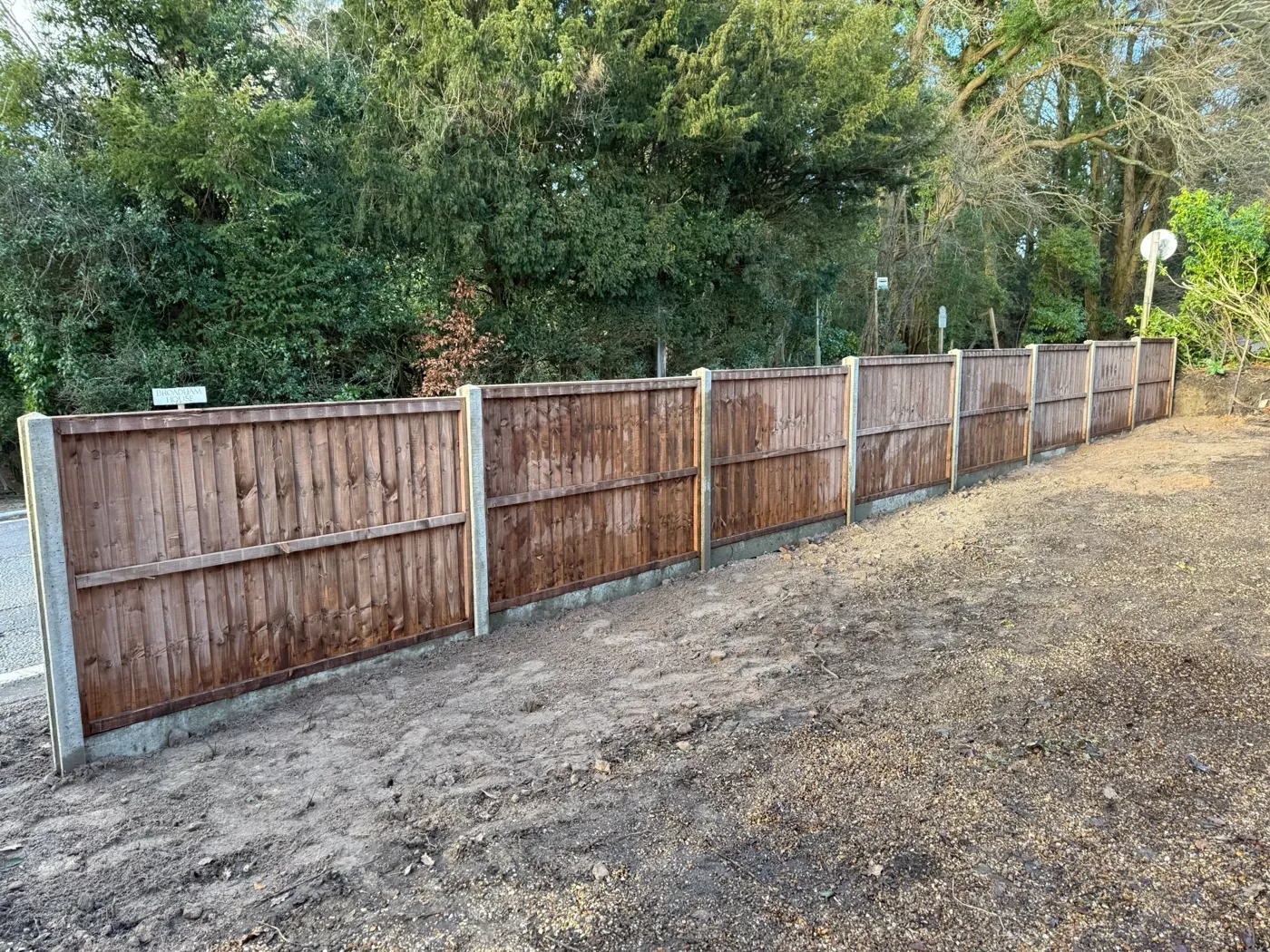 Completed timber fencing project