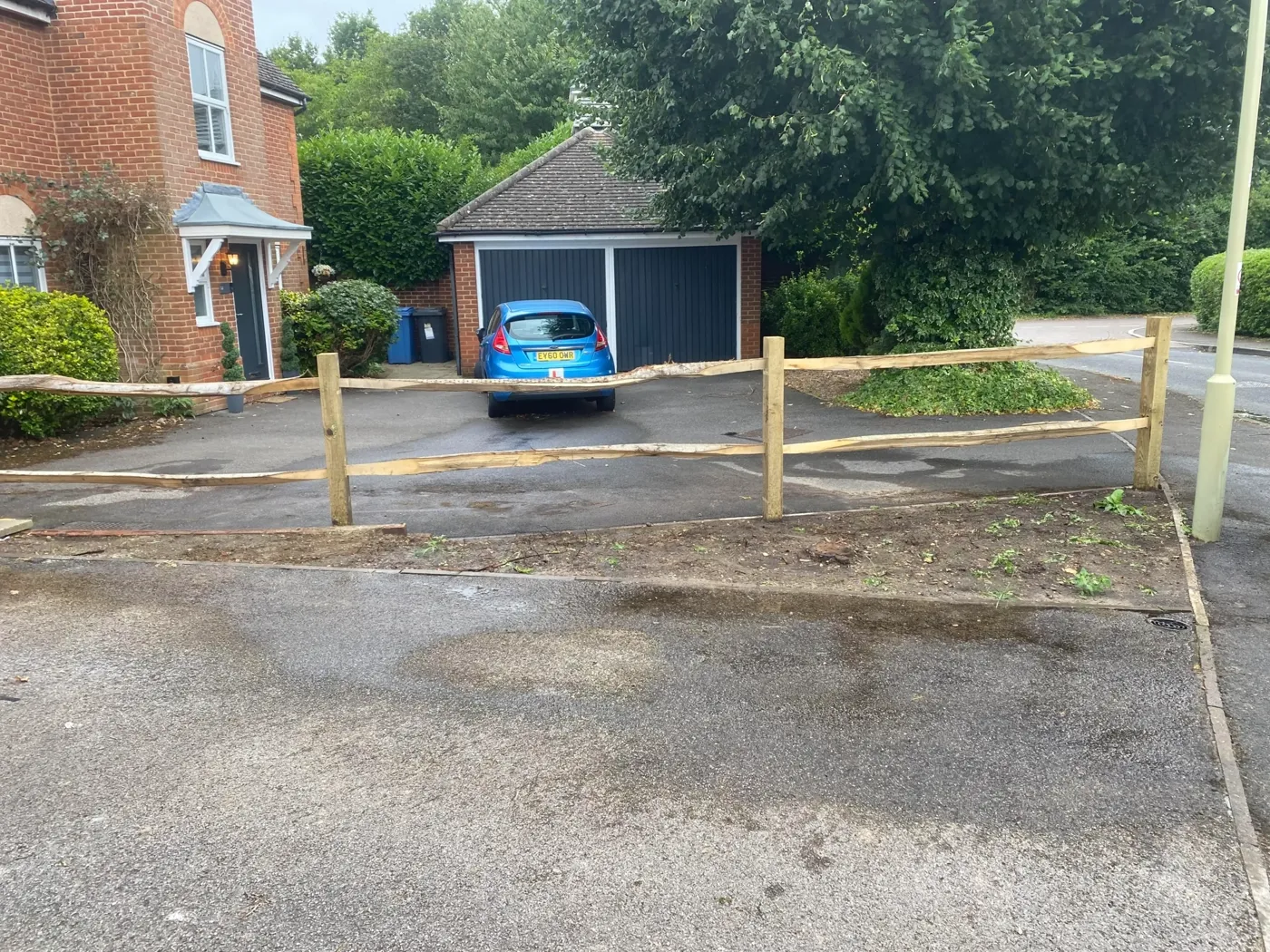Fence installation project at a home